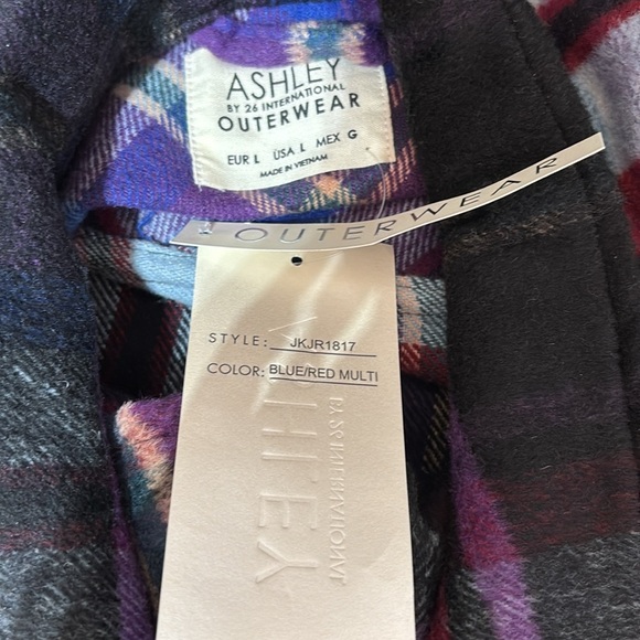 Ashley Wool Blend Plaid Flannel,button down,chest/hip pocket,heavyweight shacket - Picture 11 of 11